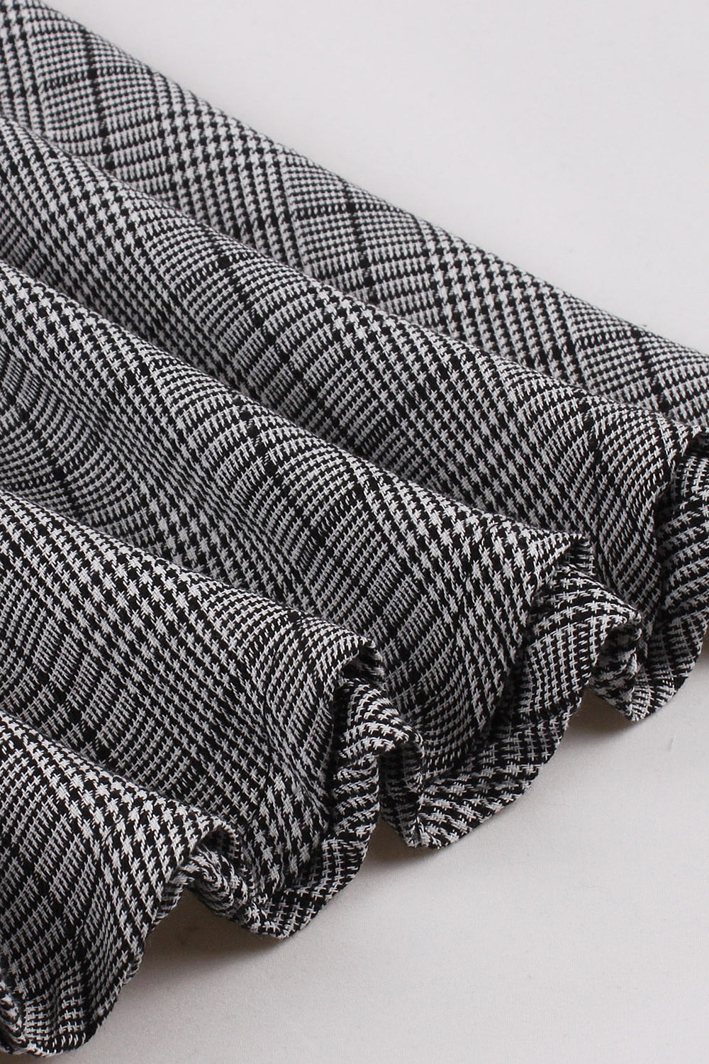 Grijze geruite revers hals Vintage jaren 1950 jurk