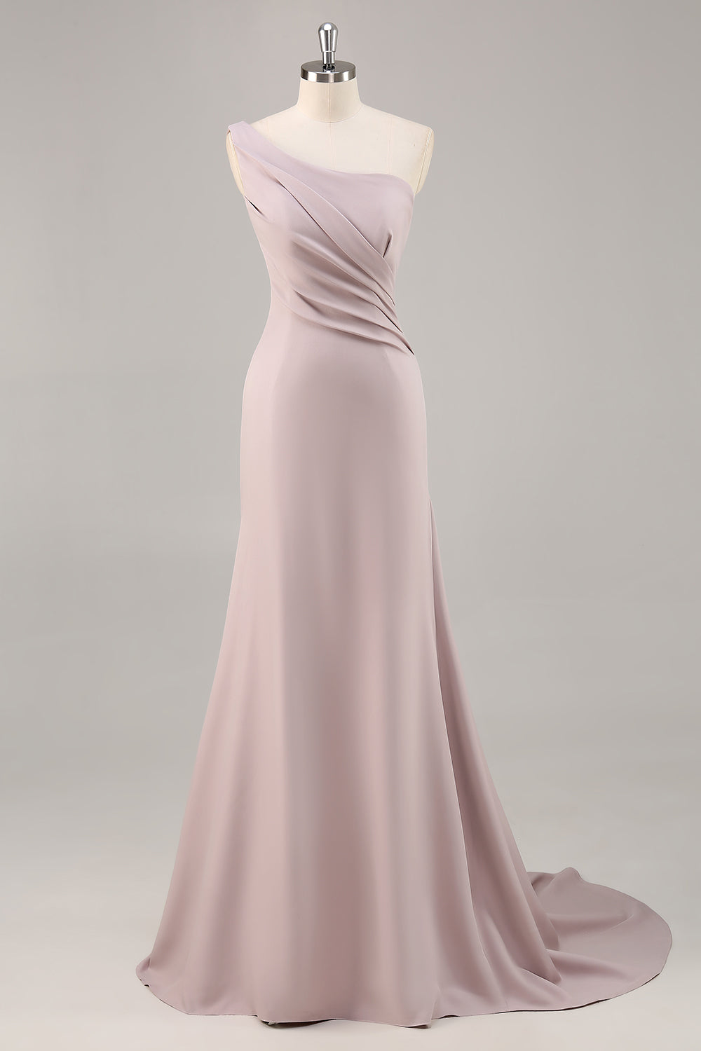 Kaki zeemeermin lange formele jurk met één schouder