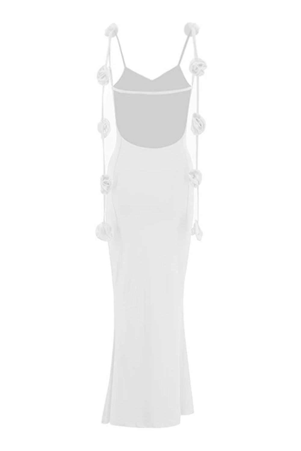 Witte Zeemeermin Spaghetti Bandjes Backless Formele Jurk