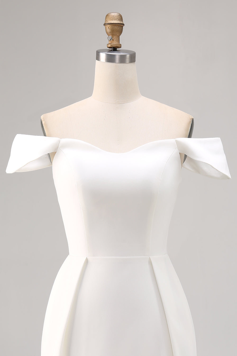 Off The Shoulder Satijnen Bodycon Witte Afstuderen Jurk