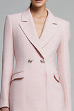 Roze inkeping revers potlood korte blazer jurk
