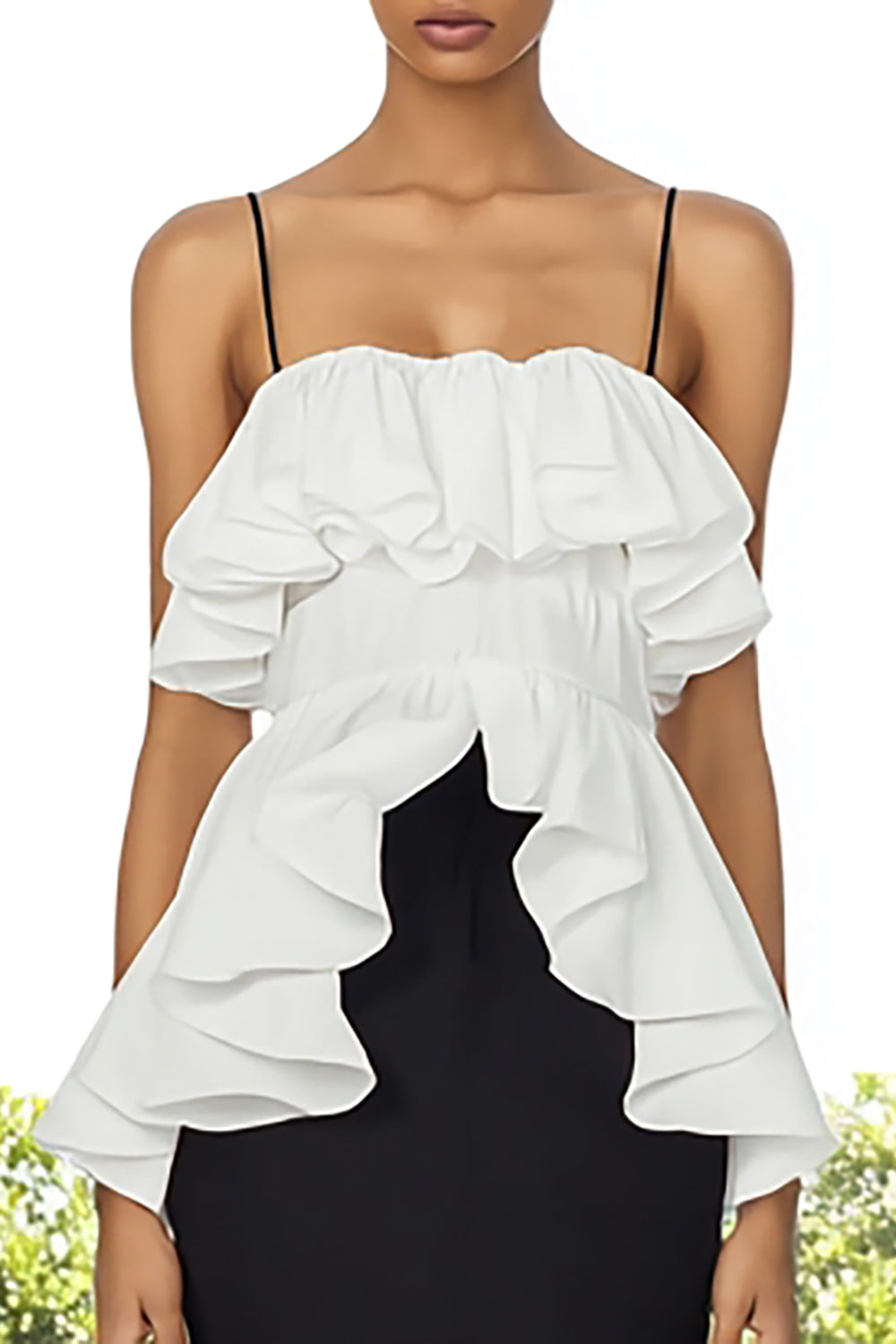 Zwart-witte zeemeermin ruches Ruched lange formele jurk