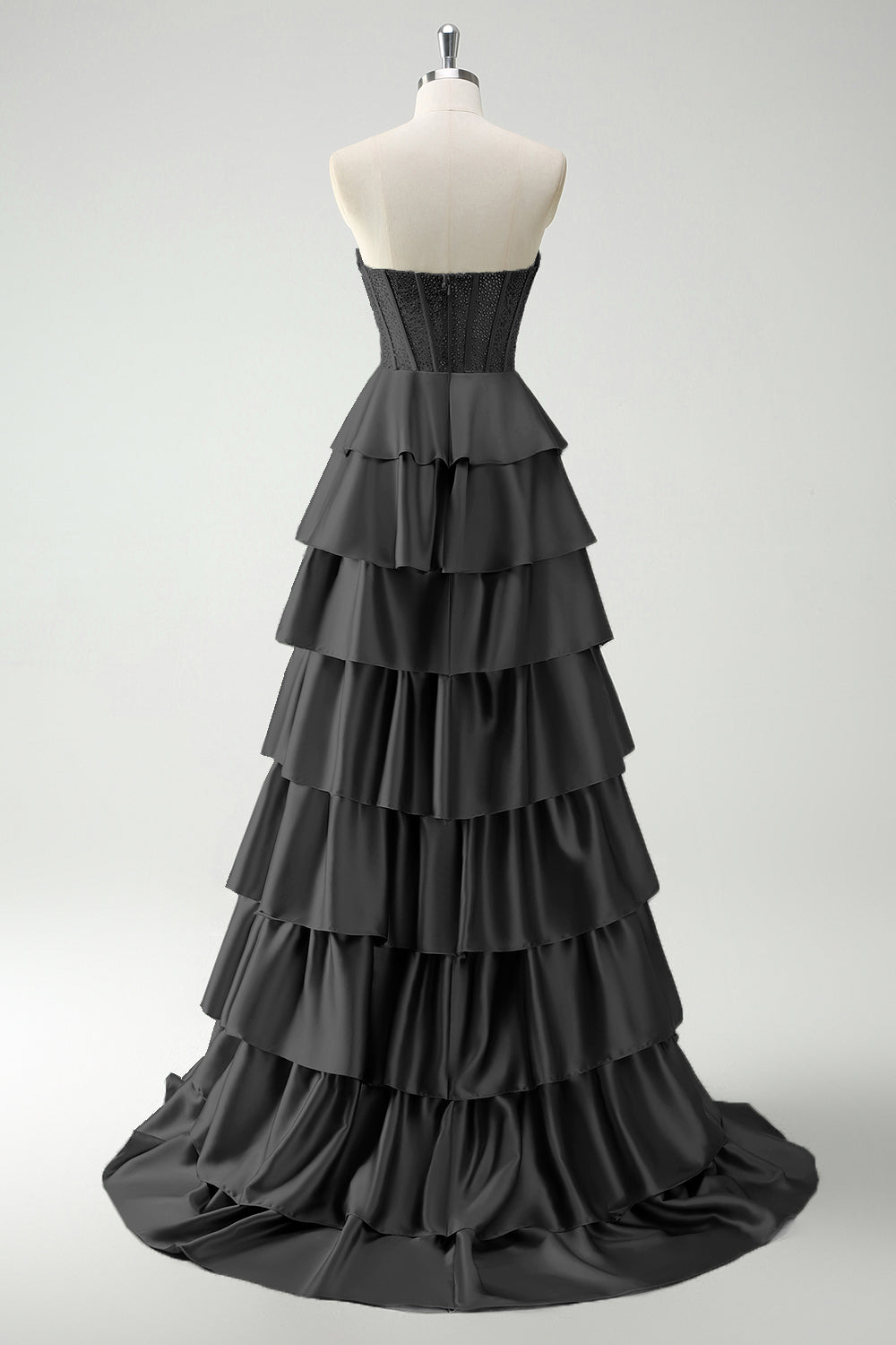 Bourgondië prinses Sweetheart kralen gelaagde korset lange prom jurk met split