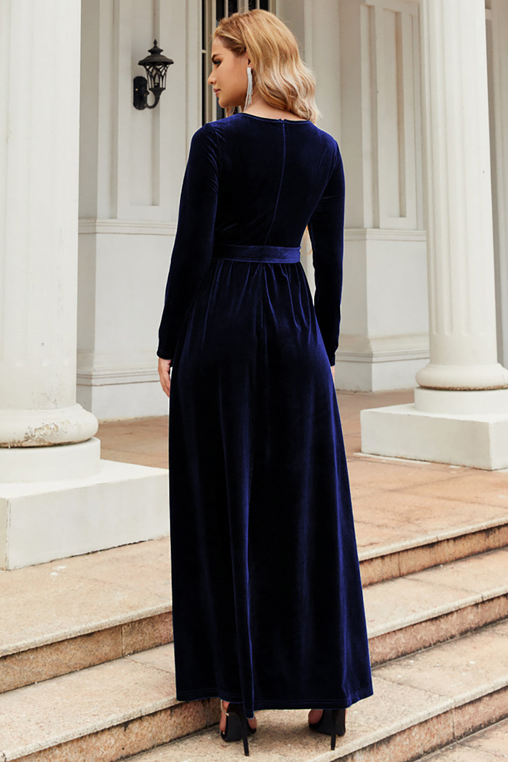 Een lijn juweel hals zwart fluwelen vakantie feestjurk