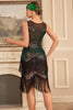 Afbeelding in Gallery-weergave laden, Sprankelende Ombre gefranjerde gelaagde jaren 1920 jurk met accessoires Set