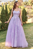 Paarse Tule Galajurk met Appliques