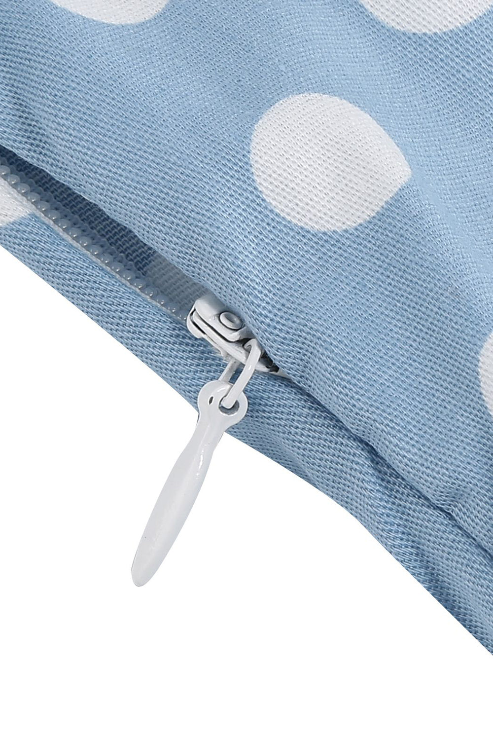 Hepburn Style V Hals Blauwe Polka Dots 1950s Jurk