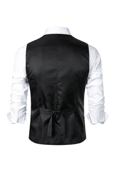 Donkerbruin gestreept Single Breasted Heren Retro Suit Vest