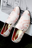 Roze Jacquard Slip-On Herenschoenen