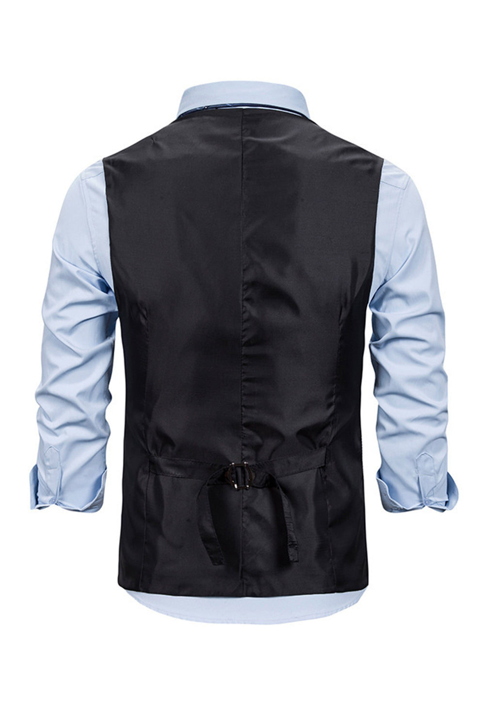 V-hals Single Breasted Heren Grijs Casual Vest