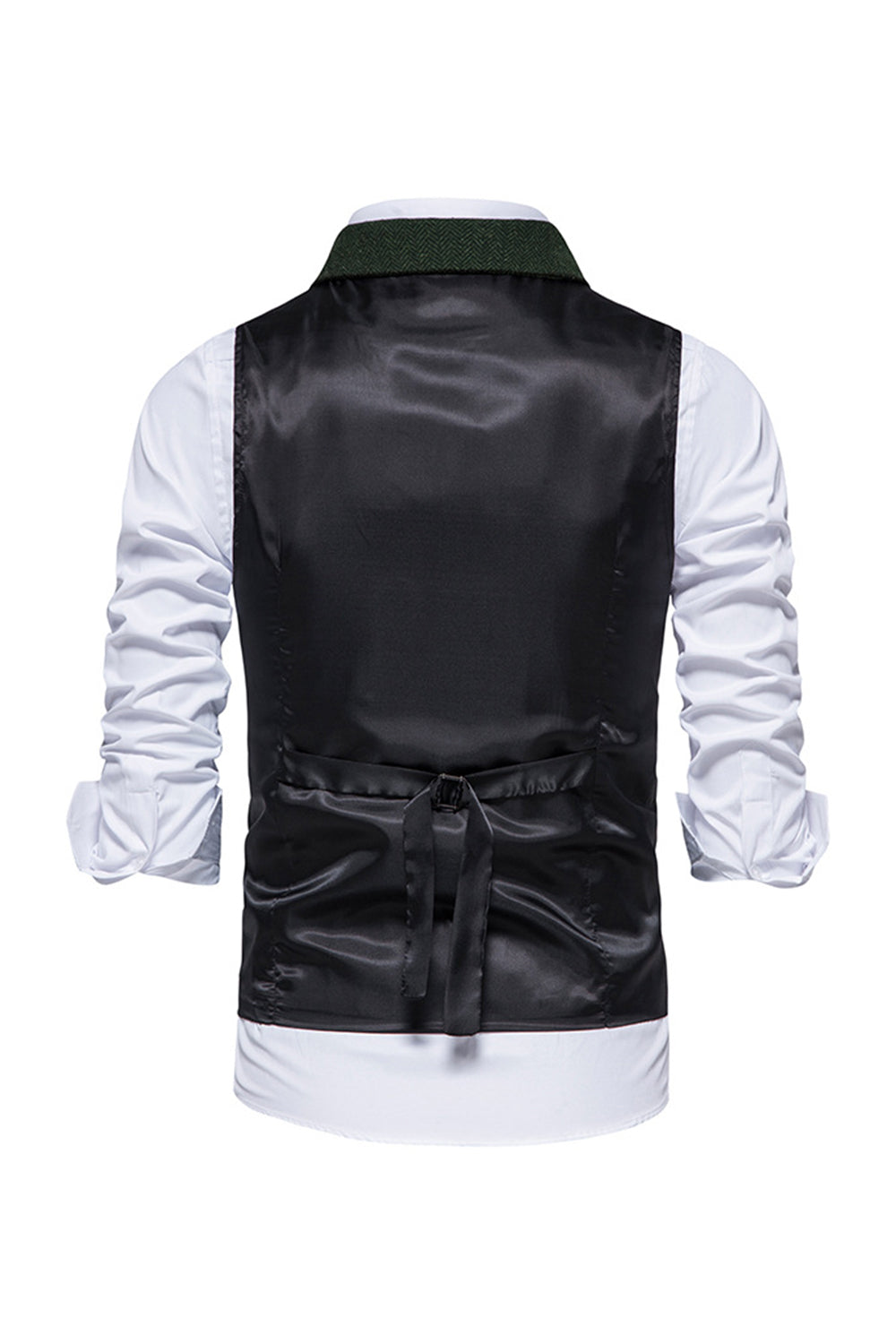 Single Breasted Revers Navy Heren Pak Vest
