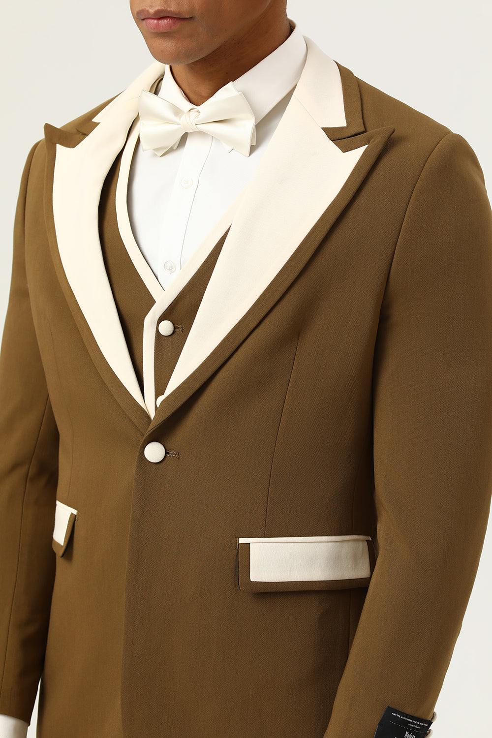Brown Peak Revers Single Button Heren Prom Suits