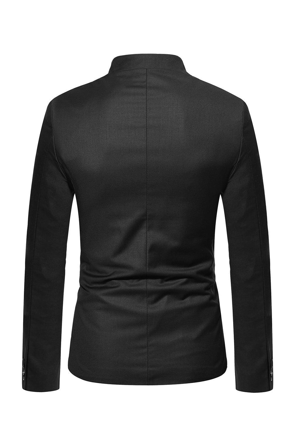 Bruine standkraag single breasted heren blazer