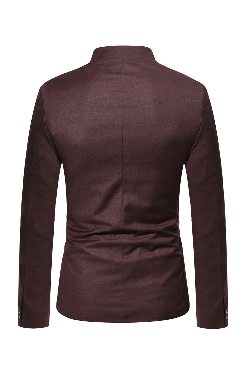 Bruine standkraag single breasted heren blazer