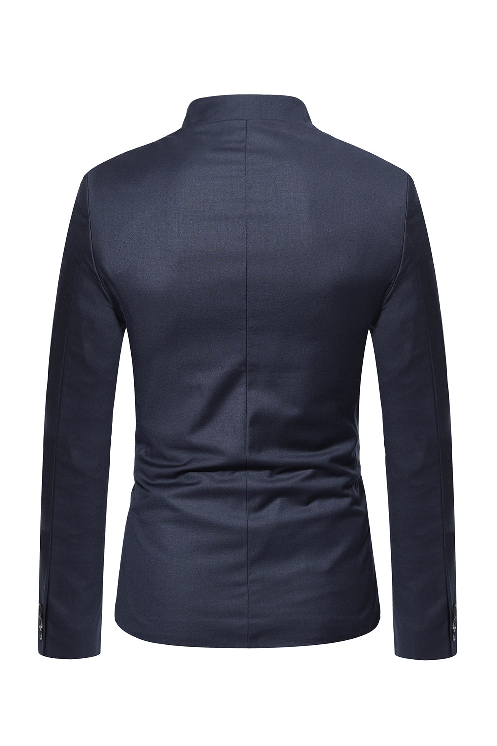Bruine standkraag single breasted heren blazer