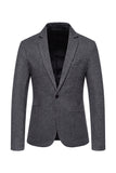 Kaki Plaid One Button Heren Blazer