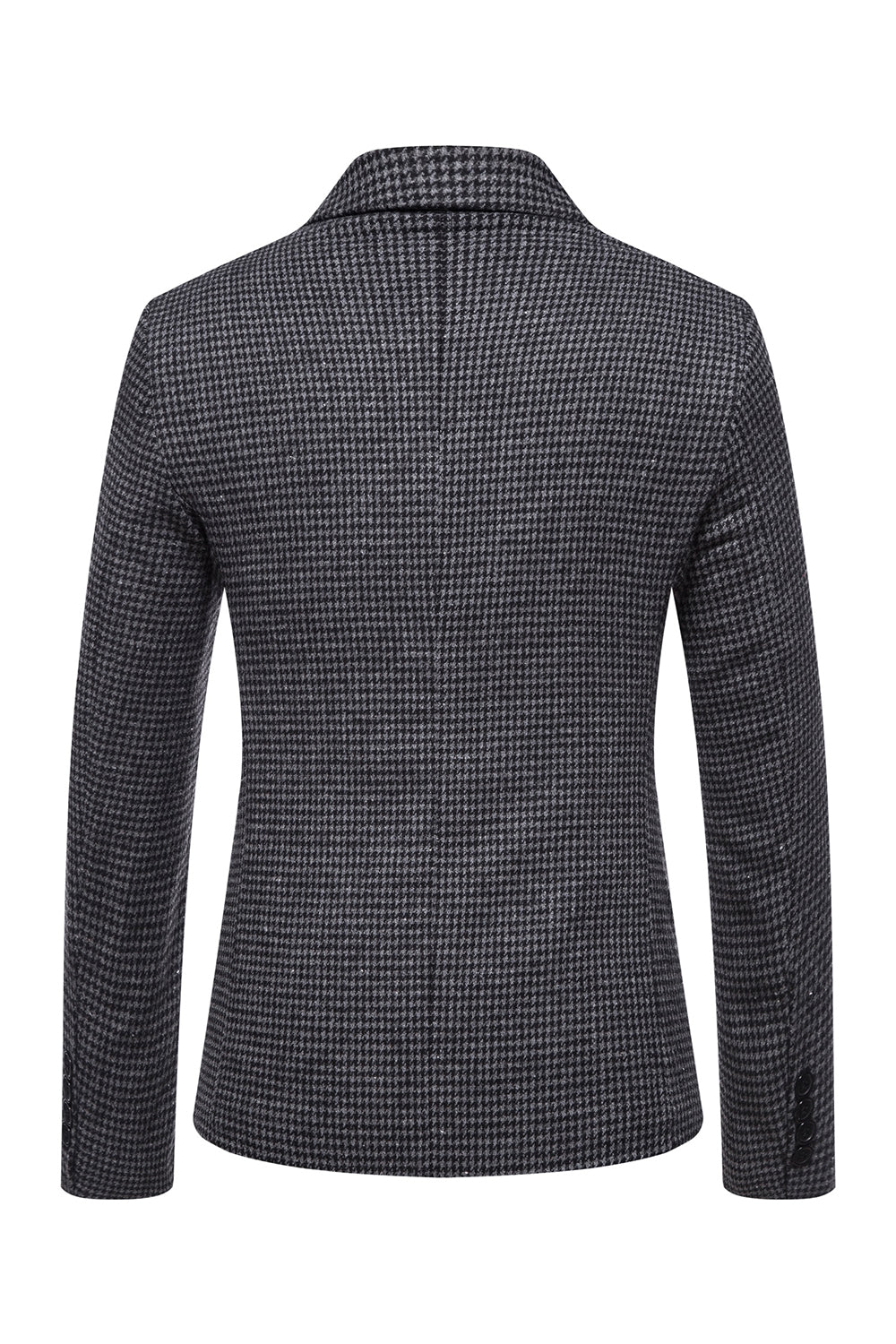 Kaki Plaid One Button Heren Blazer