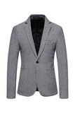 Kaki Plaid One Button Heren Blazer