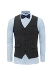 Zwart Single Breasted Shawl Revers Heren Pak Vest