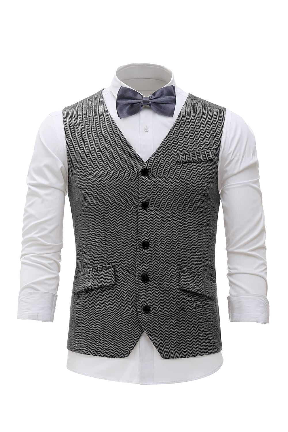 Zwart Single Breasted Shawl Revers Heren Pak Vest