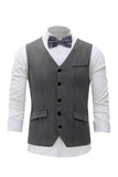 Zwart Single Breasted Shawl Revers Heren Pak Vest