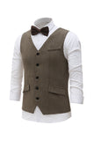 Zwart Single Breasted Shawl Revers Heren Pak Vest