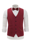 Bordeaux sjaal revers single breasted heren pak vest