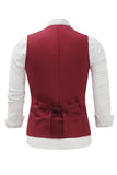 Bordeaux sjaal revers single breasted heren pak vest