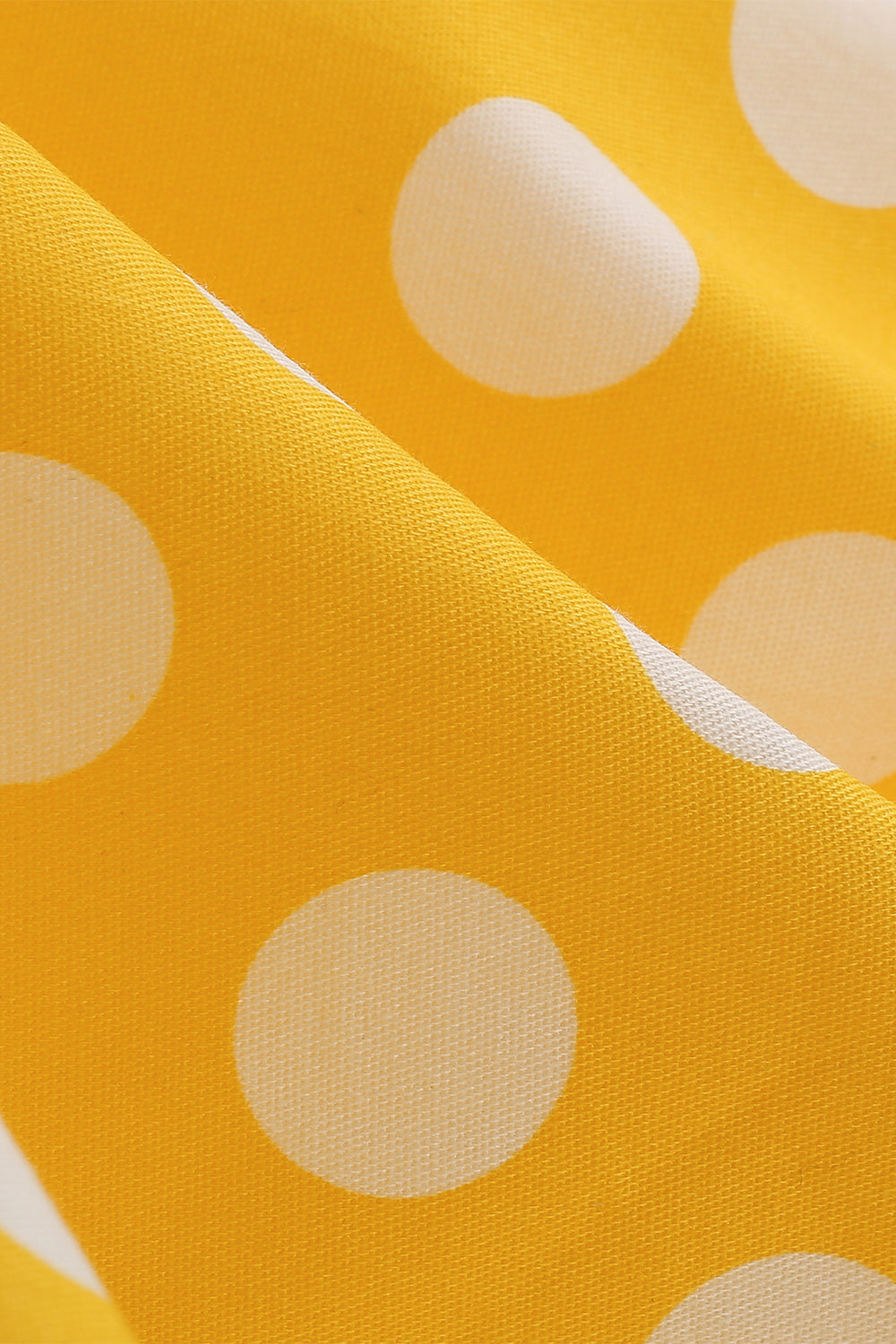 Gele Polka Dots Lente jaren 1950 Jurk