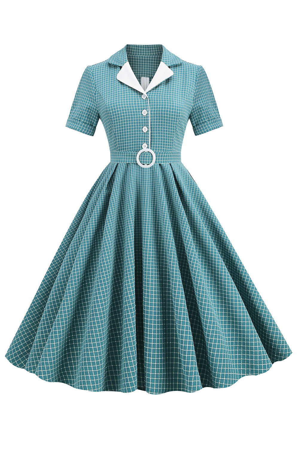 Retro Stijl Rode Plaid Jaren 1950 Jurk