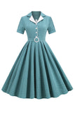 Retro Stijl Rode Plaid Jaren 1950 Jurk