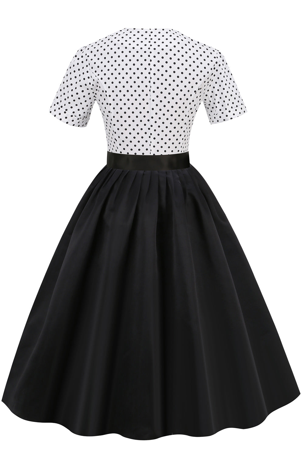 Zwart-wit Polka Dots Vintage jaren 1950 Jurk