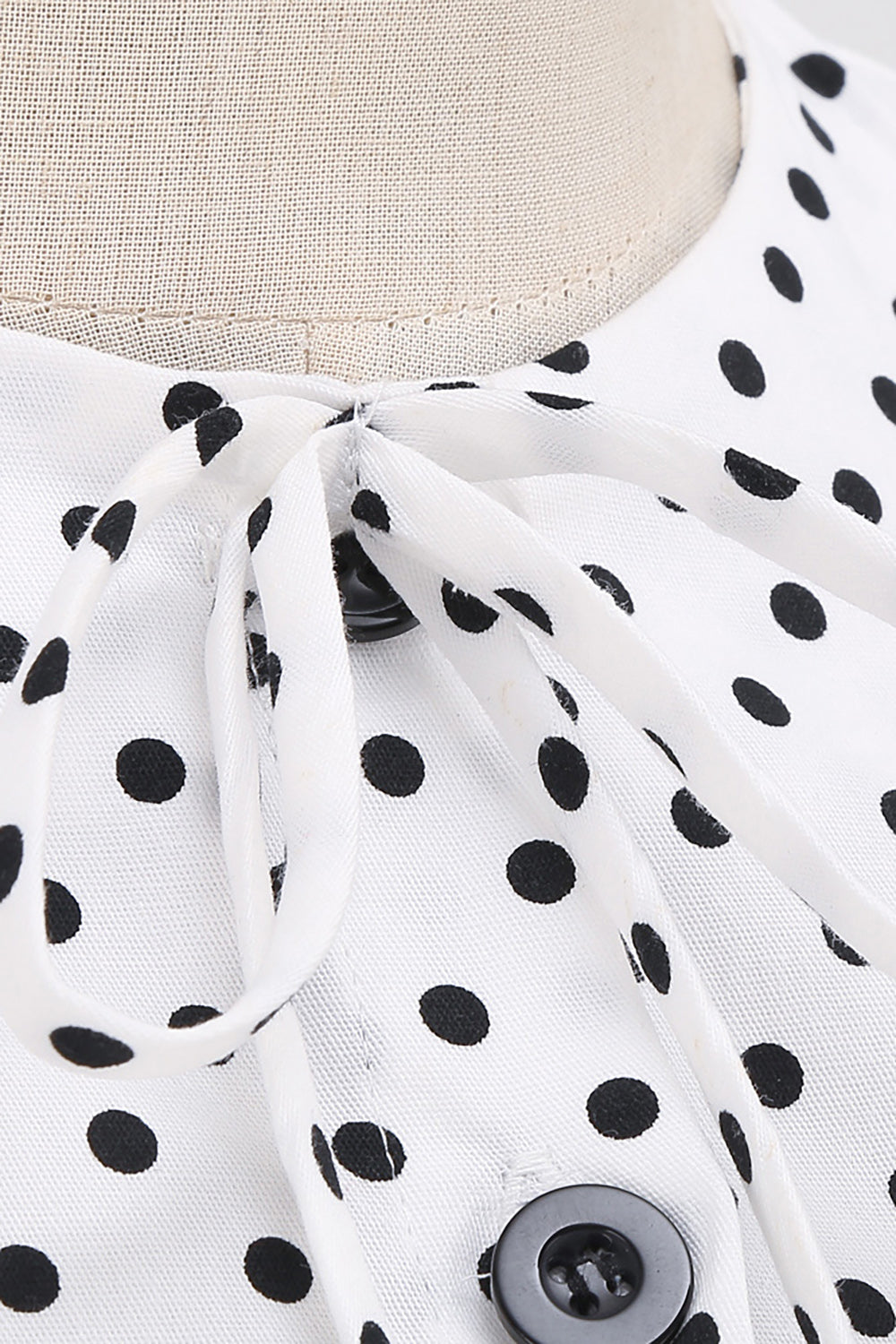 Zwart-wit Polka Dots Vintage jaren 1950 Jurk
