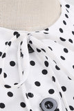 Zwart-wit Polka Dots Vintage jaren 1950 Jurk