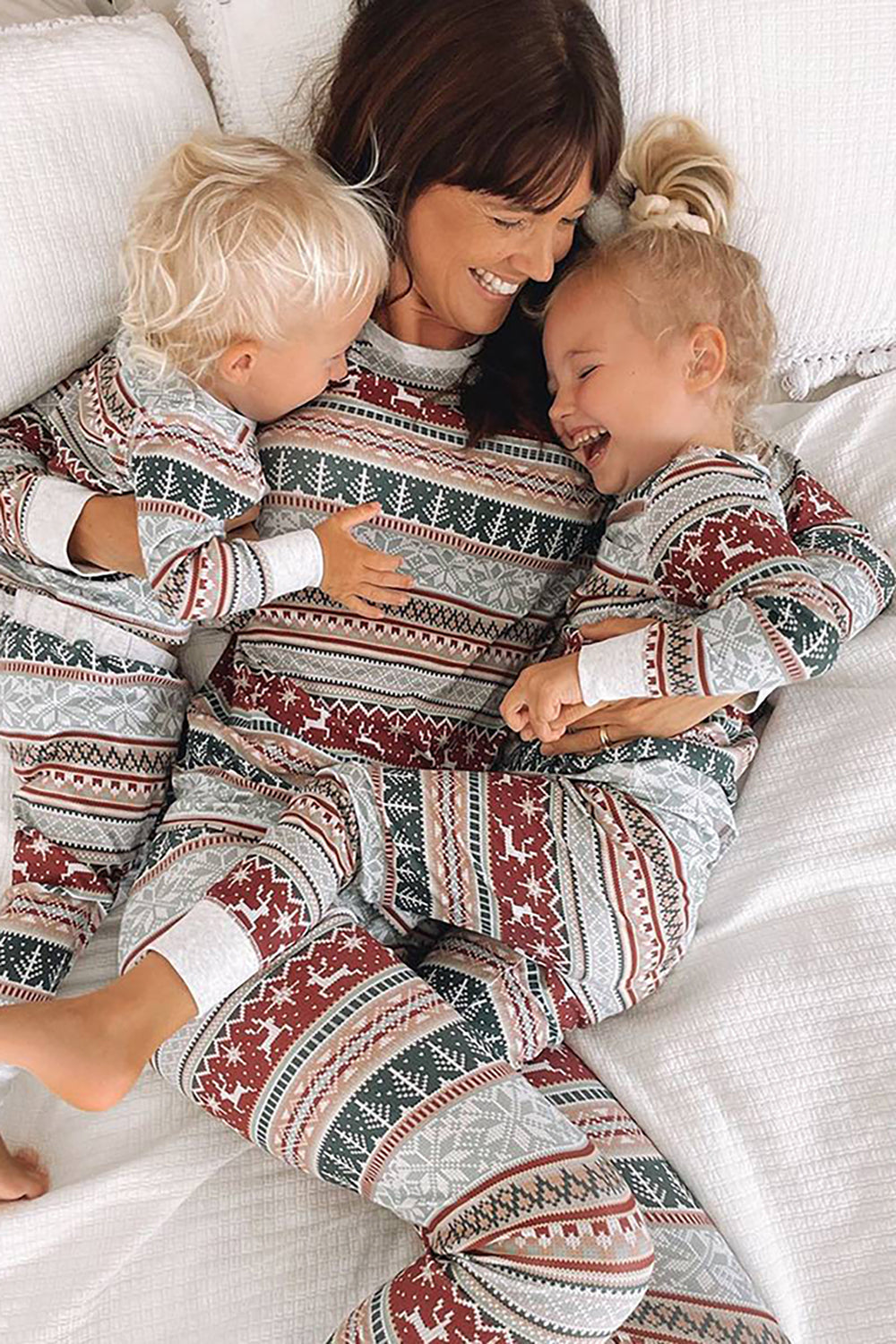 Grijs patroon strepen Kerst Familie Matching Pyjama
