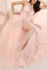 Afbeelding in Gallery-weergave laden, lange roze glitter galajurk