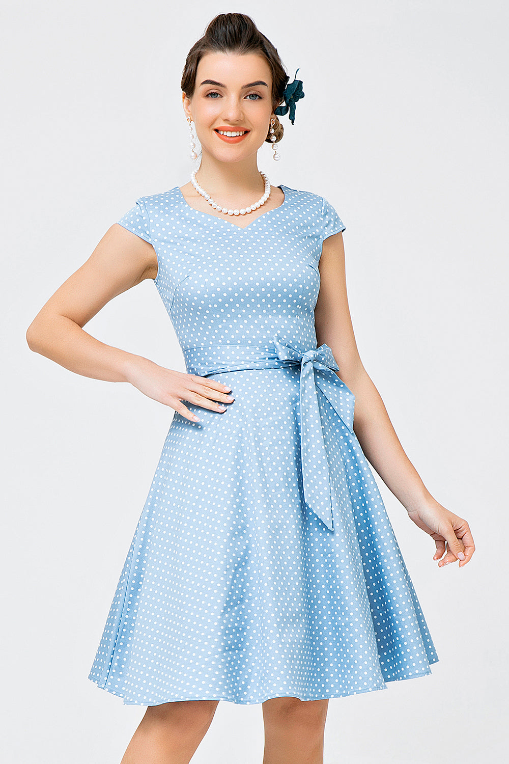 Jaren 50 Swing Jurk met Bloemenprint