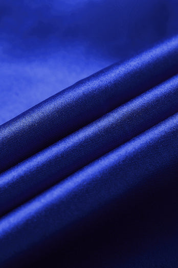 Koningsblauwe 3-delige sjaal revers met één knoop galapakken