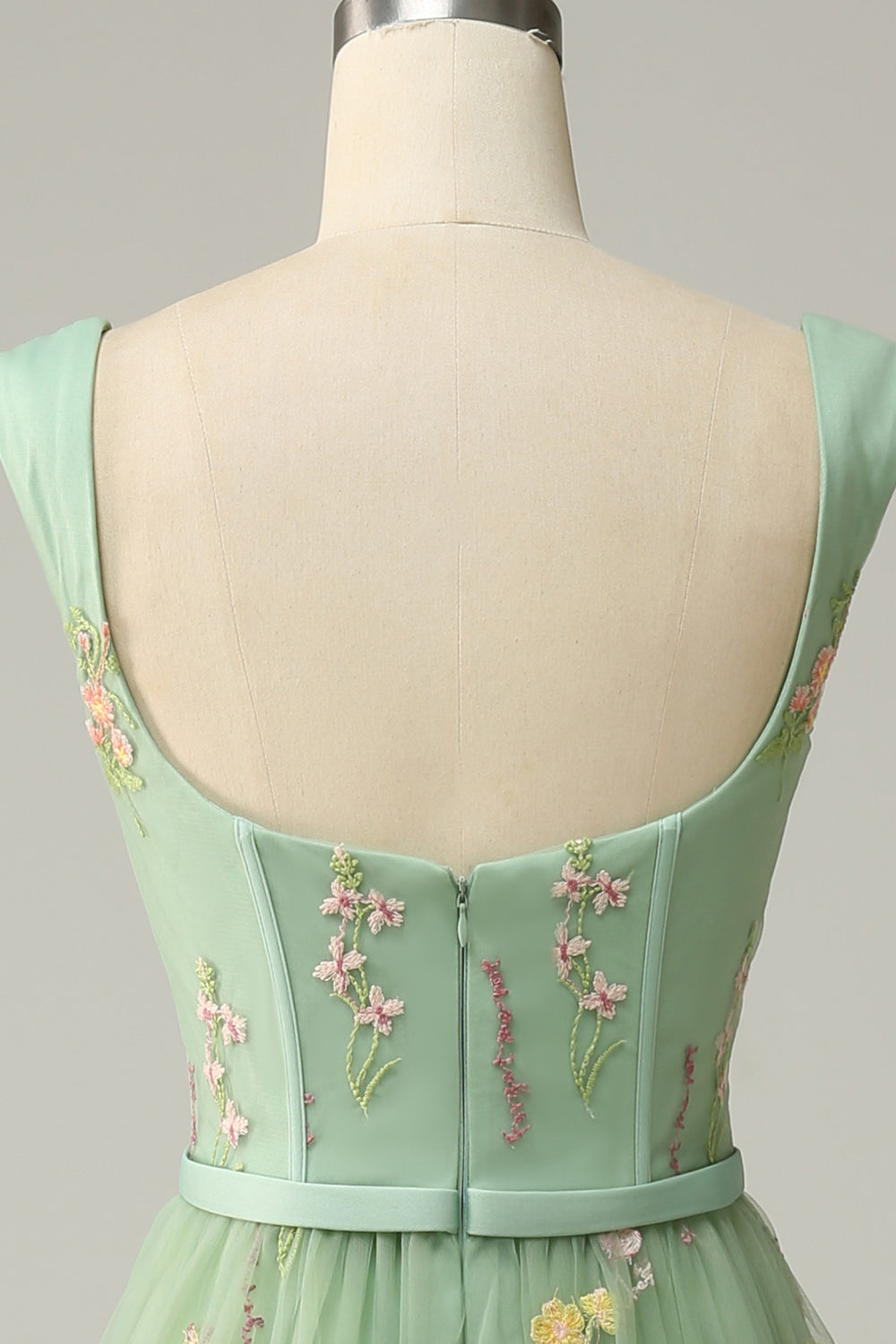 A lijn sweetheart groene lange galajurk met borduurwerk