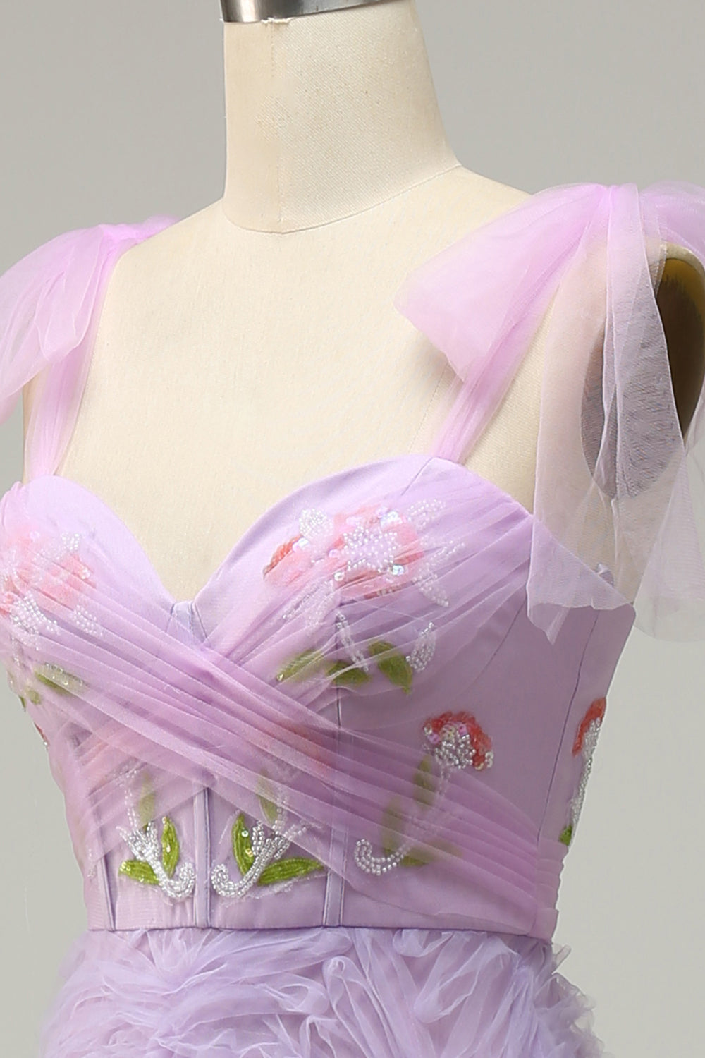 Lichtgroene A-Lijn Galajurk met Borduurwerk