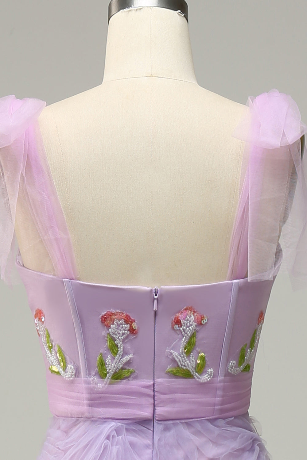 Lichtgroene A-Lijn Galajurk met Borduurwerk