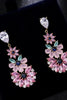 Afbeelding in Gallery-weergave laden, Roze A-lijn strapless gelaagde lange korset galajurk met accessoires set