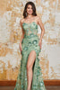 Afbeelding in Gallery-weergave laden, Zeemeermin Spaghetti bandjes Appliques korset Prom jurk met accessoire