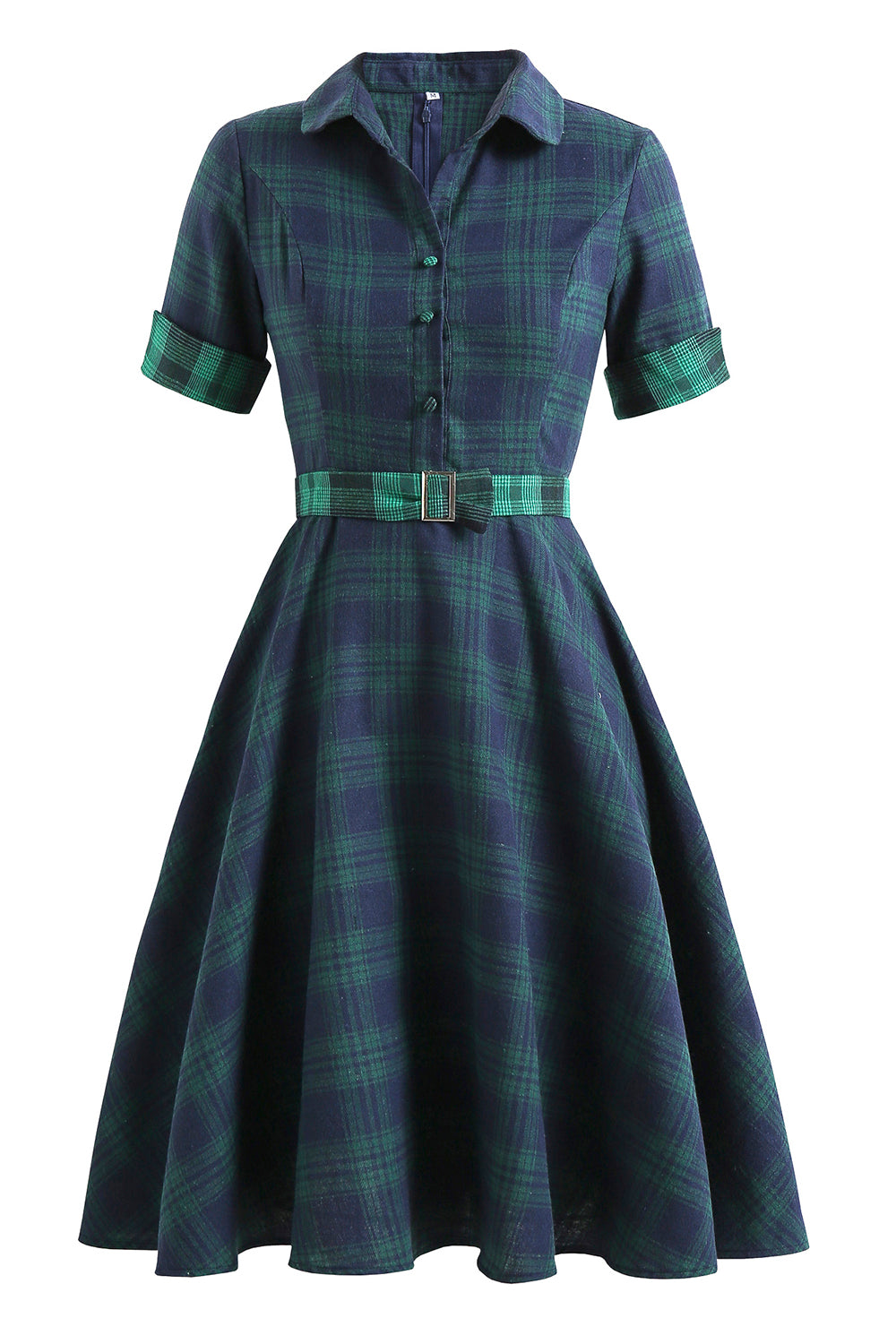 Groene Plaid jaren '50 Jurk