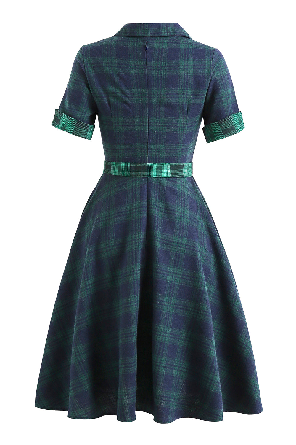 Groene Plaid jaren '50 Jurk