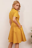 Gele Jaren 50 Jurk met Revers