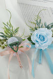 Elegante blauwe parel prom pols corsage voor huwelijksfeest