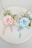 Elegante blauwe parel prom pols corsage voor huwelijksfeest