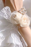 Champagne Pearl Prom pols corsage voor bruiloft