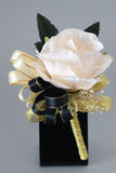 Luxe Zwart Wit Homecoming Pols Corsage en Heren Boutonnière Set